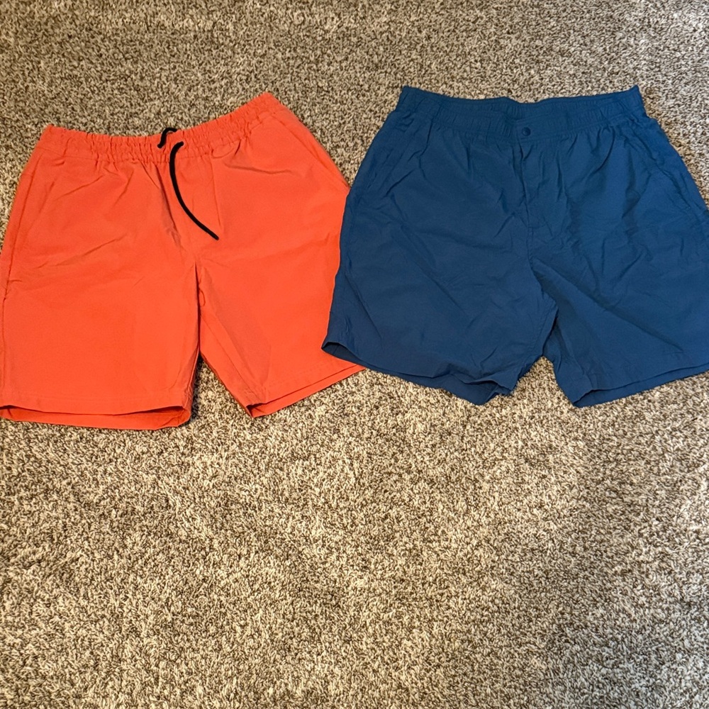 GAP Men's Athletic Shorts - Vibrant Orange and Deep Blue